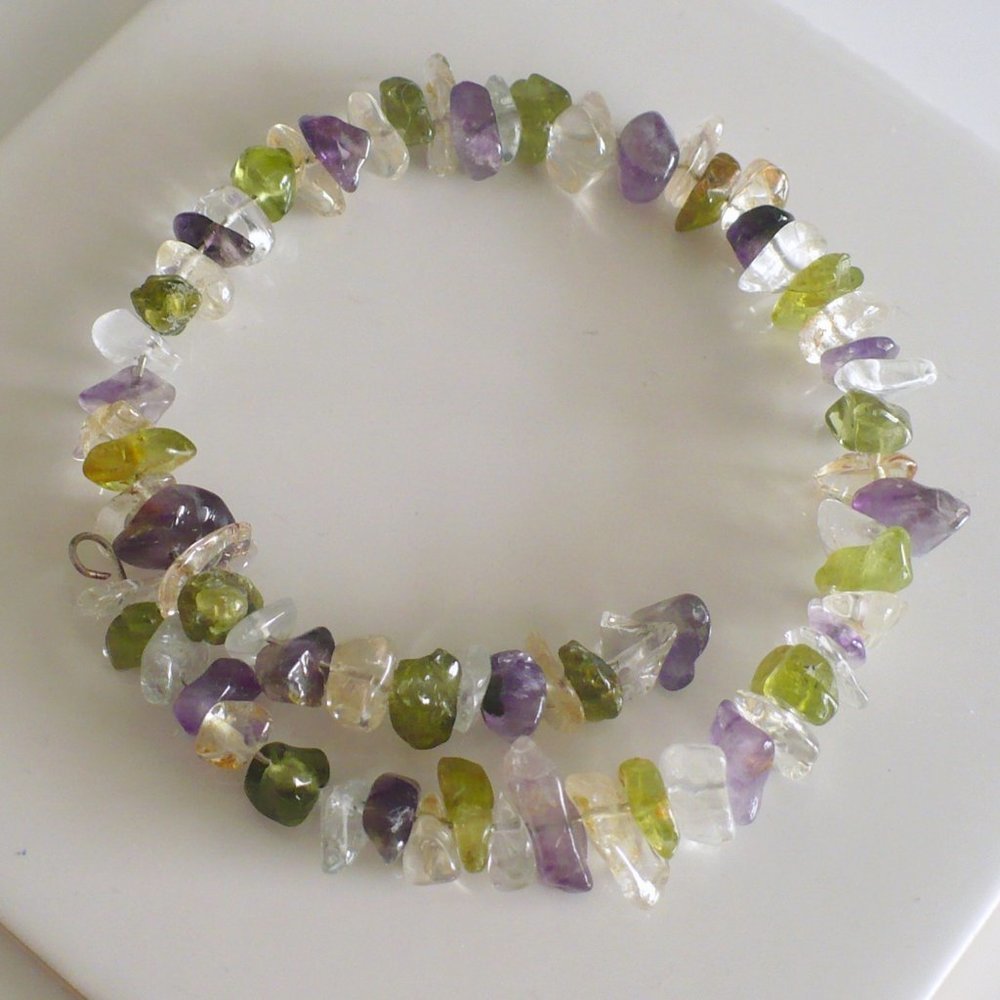 ❤️ NEW Bracelet Amethyst Purple, Mossy & Clear